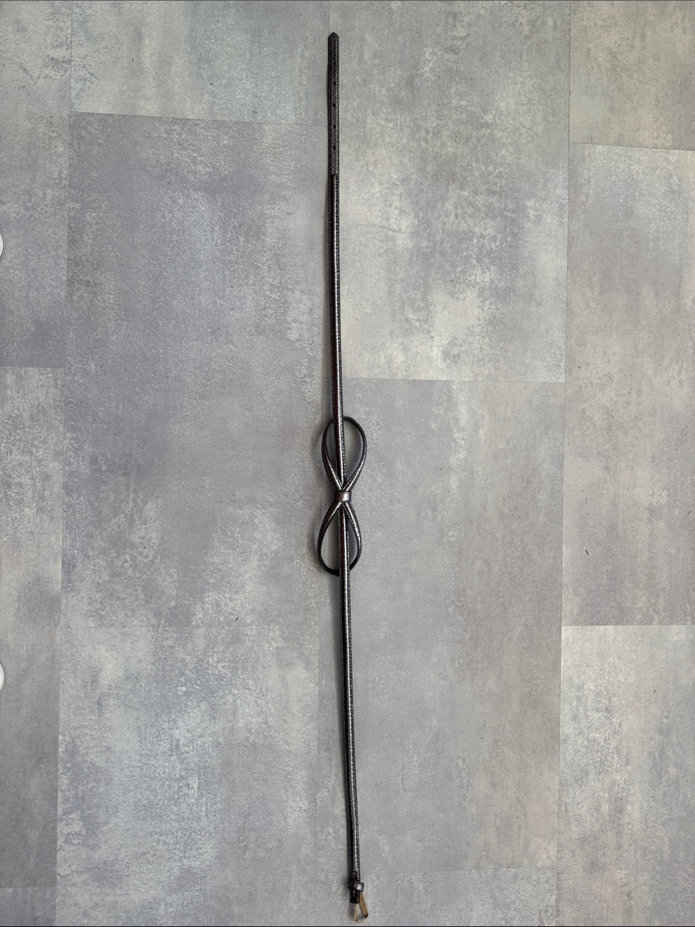 Dark gray silver dress belt.  Perfect accent to a pant or dress